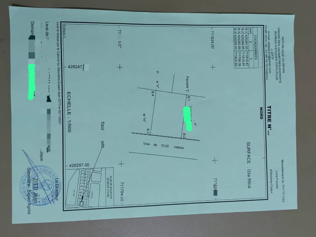 REF30556, Terrain à vendre à Abomey-calavi 