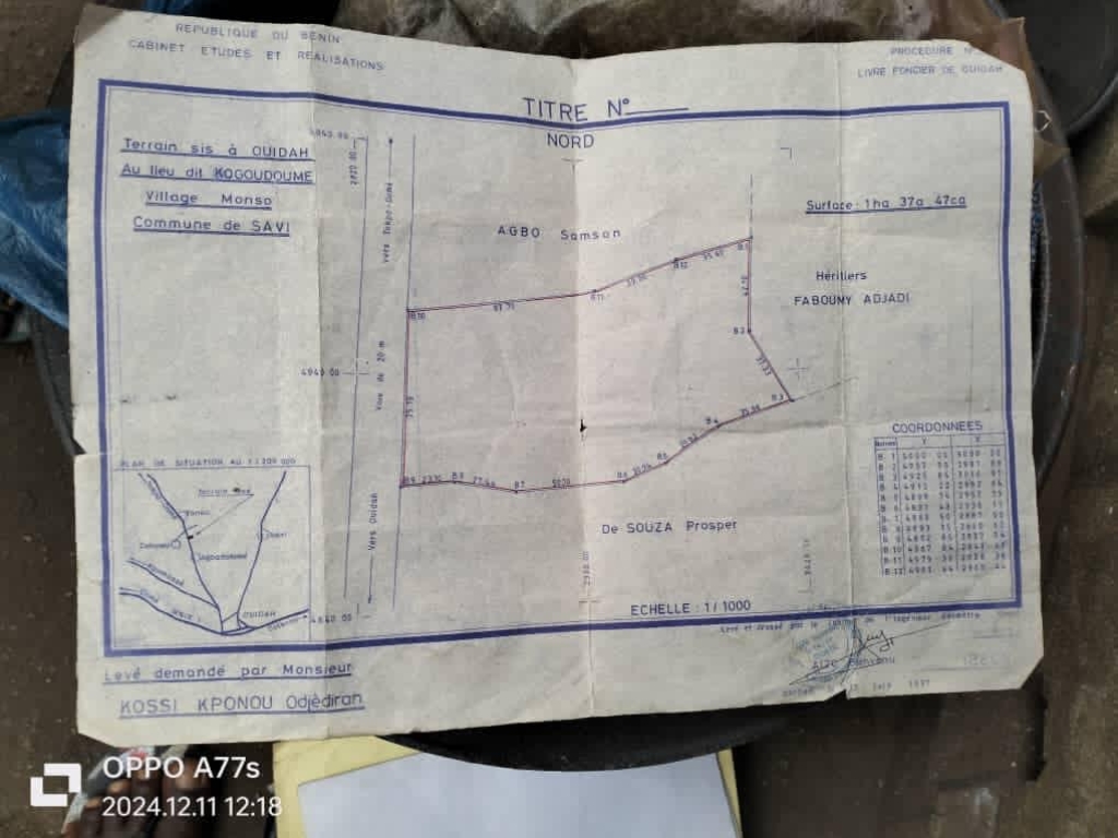 REF30901, Terrain, Domaine / Grande surface à vendre à Savi 